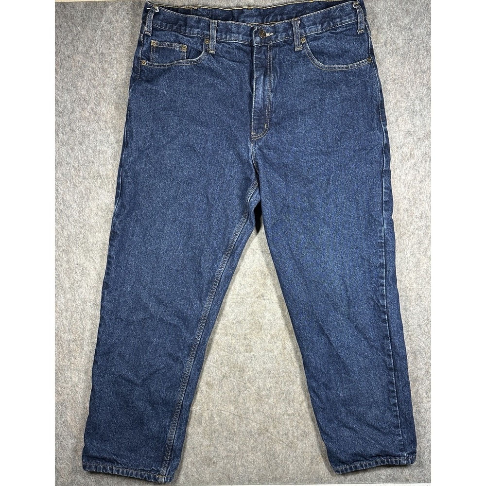 Full Blue Registered Jeans Mens 38x30 Flannel Lined Denim Straight Leg Blue